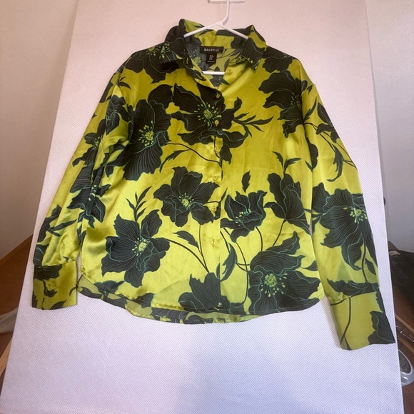 Bailey 44 Green Black Long Sleeve Button Down satin Shirt - Picture 6 of 11